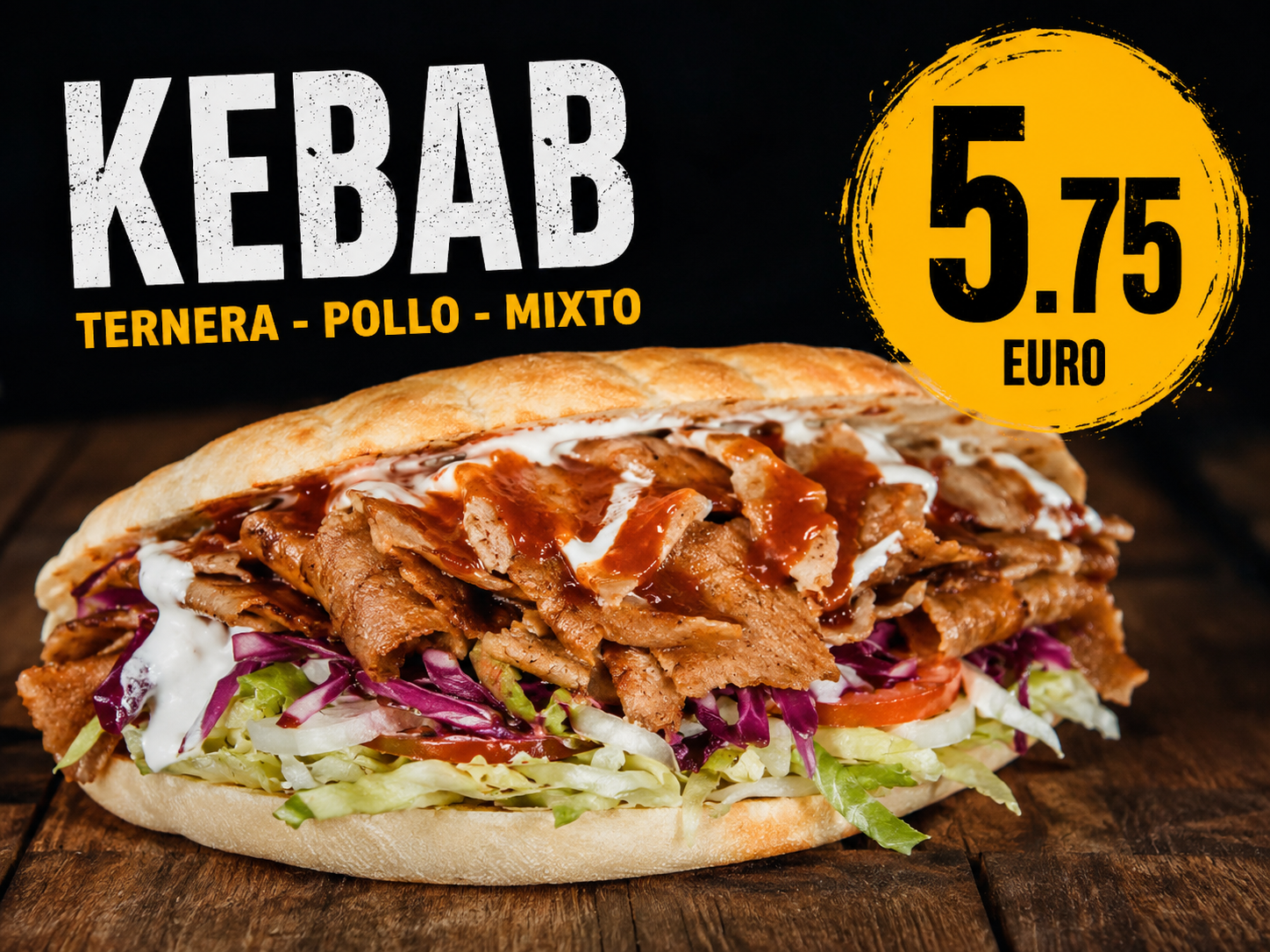 Kebab De Ternera o Pollo o Mixto