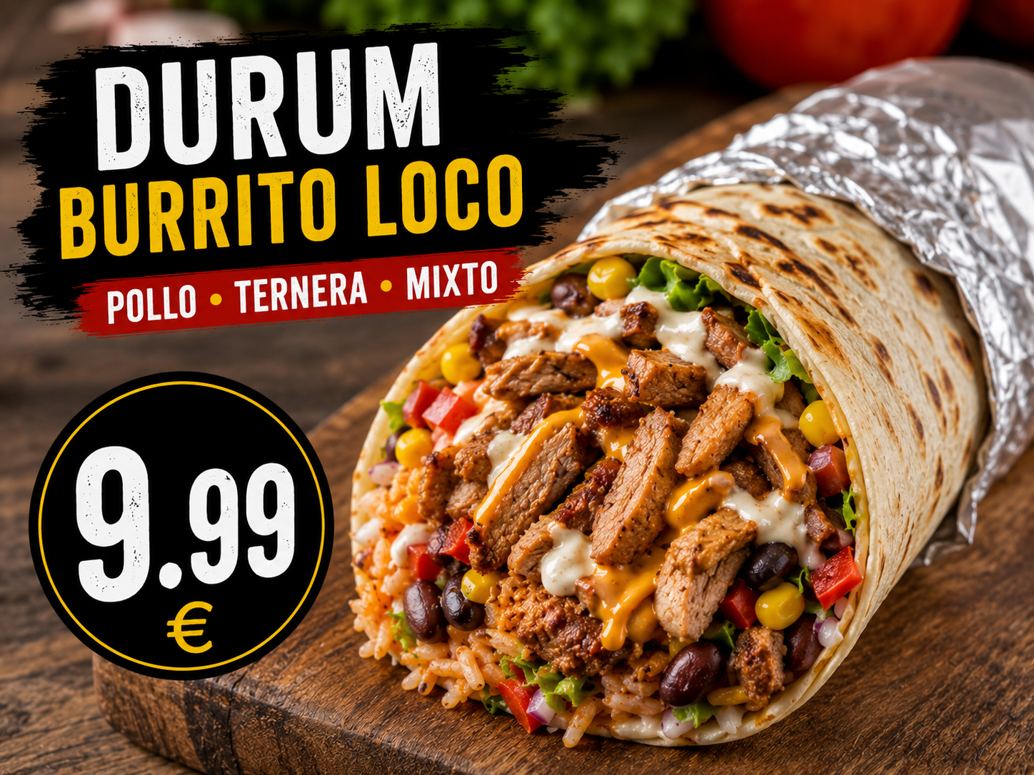 Durum Burrito Loco Carne