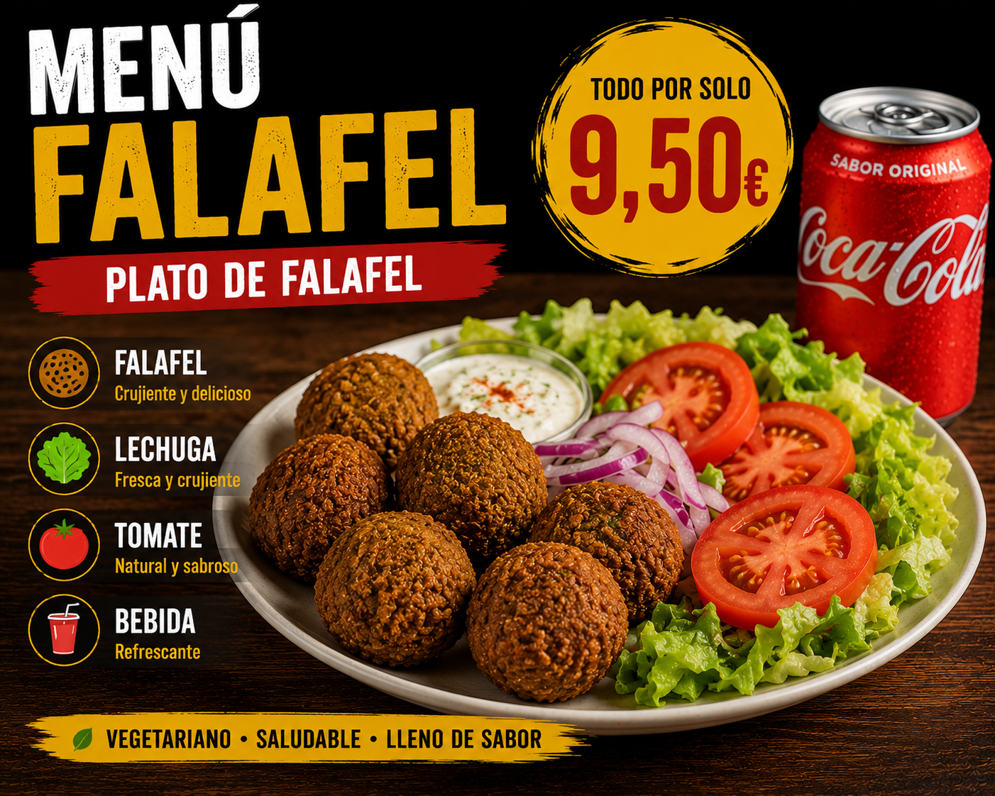 Menu Plato Falafel