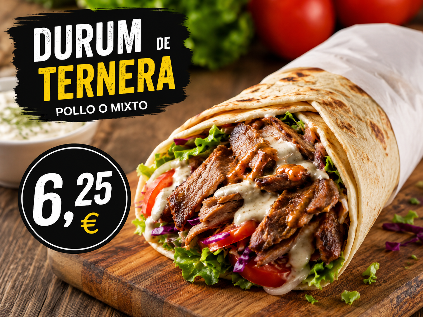 Durum De Ternera o Pollo o Mixto