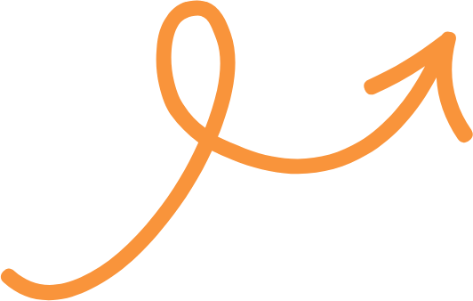 A black background with an orange, stylized arrow looping upward and to the right.