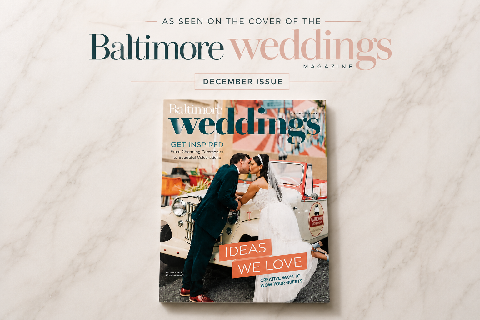 Cover of Baltimore Weddings Magazine featuring a wedding photographed by Northbound Images