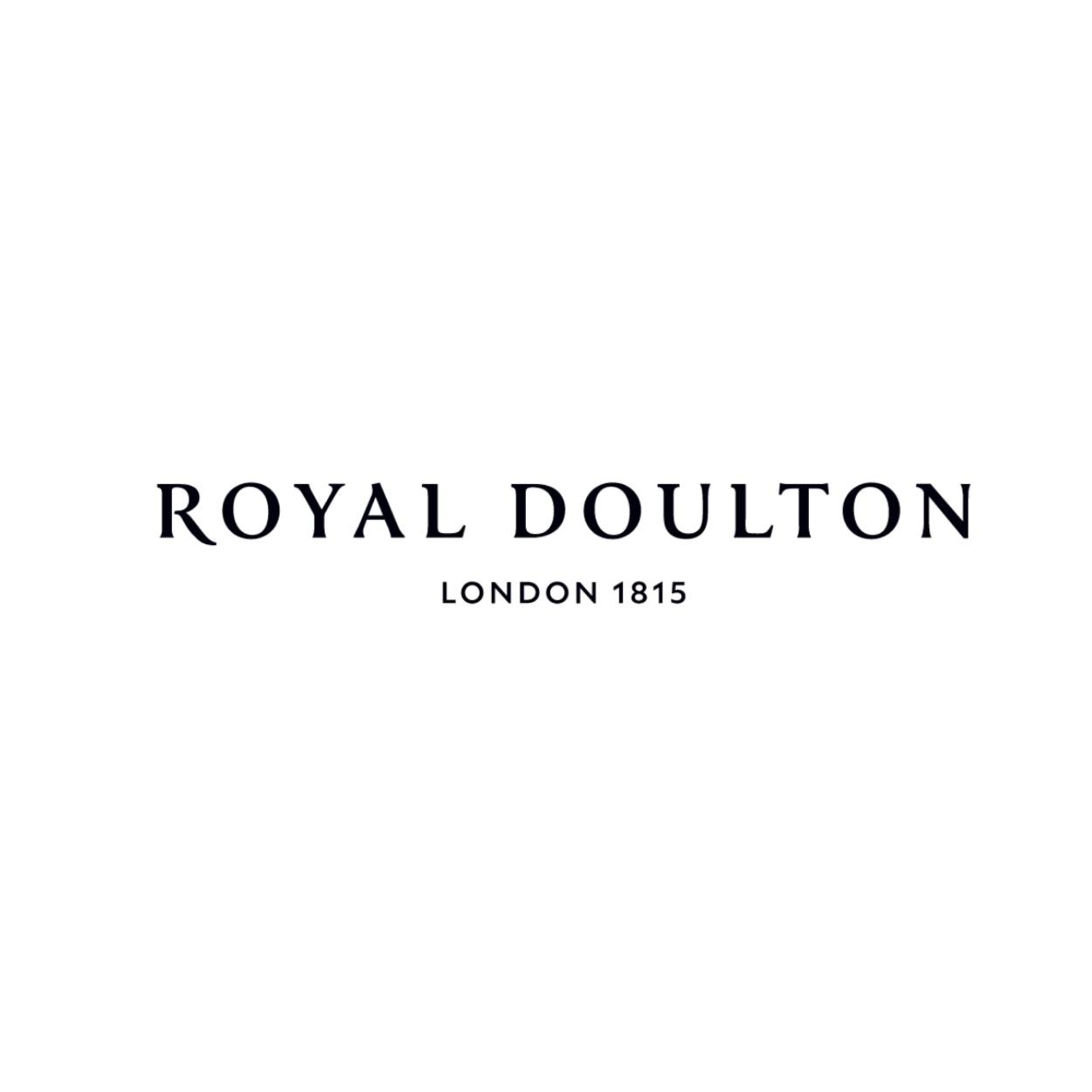 Black background with blue and white text that reads "Royal Doulton London 1815"