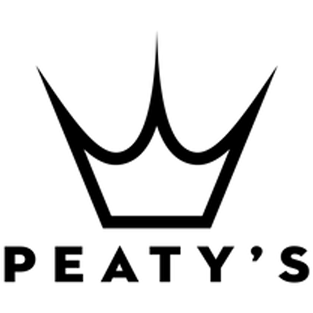 Black and white Peaty's logo