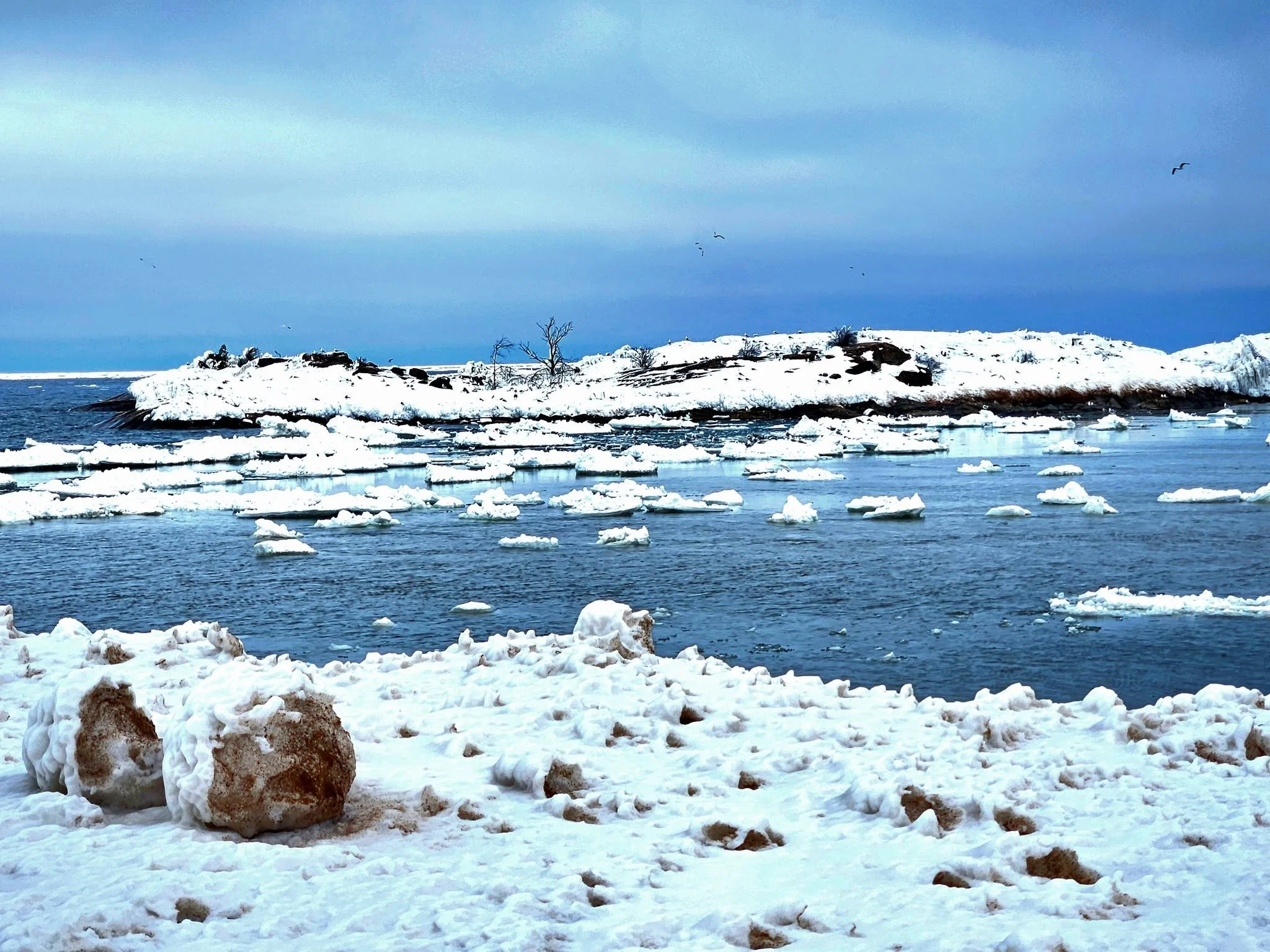 Lake Superior in March with more blue