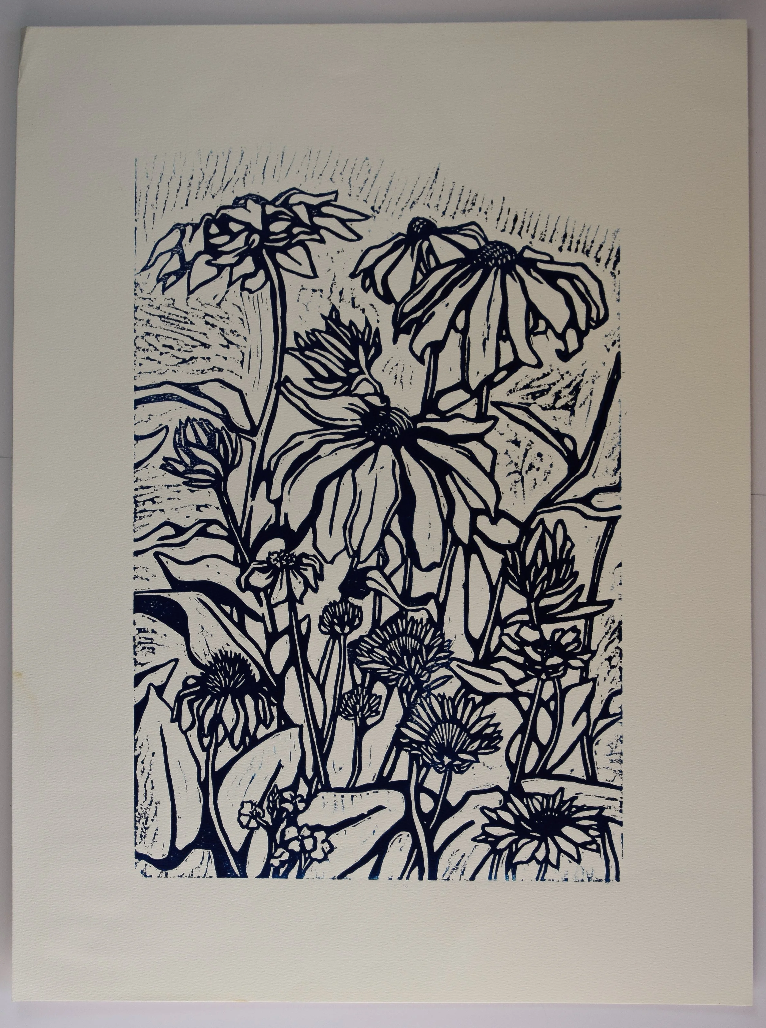 "Flower Garden" Limited Edition Linocut Print - Scallywag Letterpress