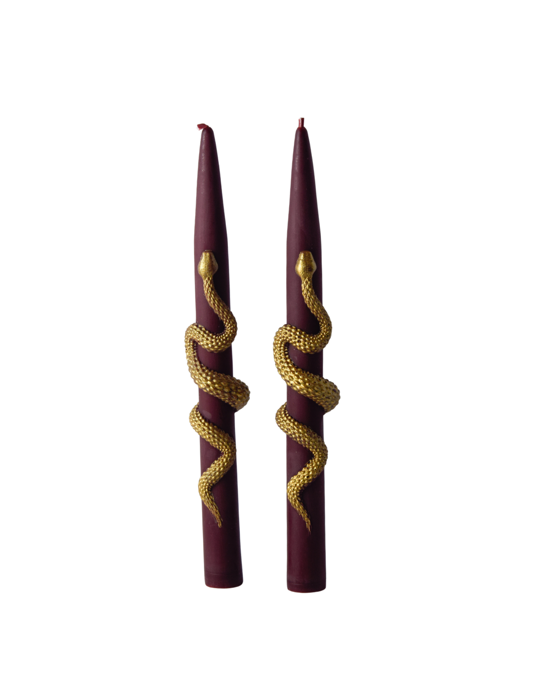 Snake Taper Candles (Burgundy) - VRcandle