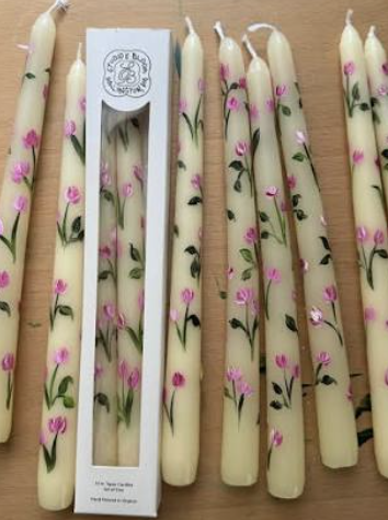 Studio E Bloom hand painted candles