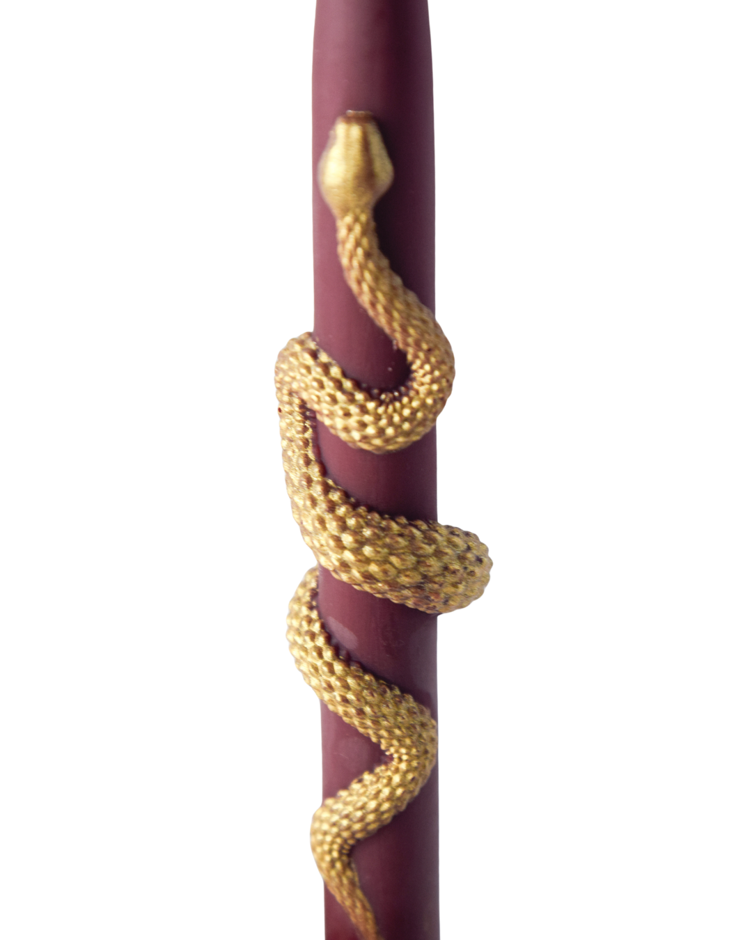 Snake Taper Candle in Burgundy by VRcandle - Detail