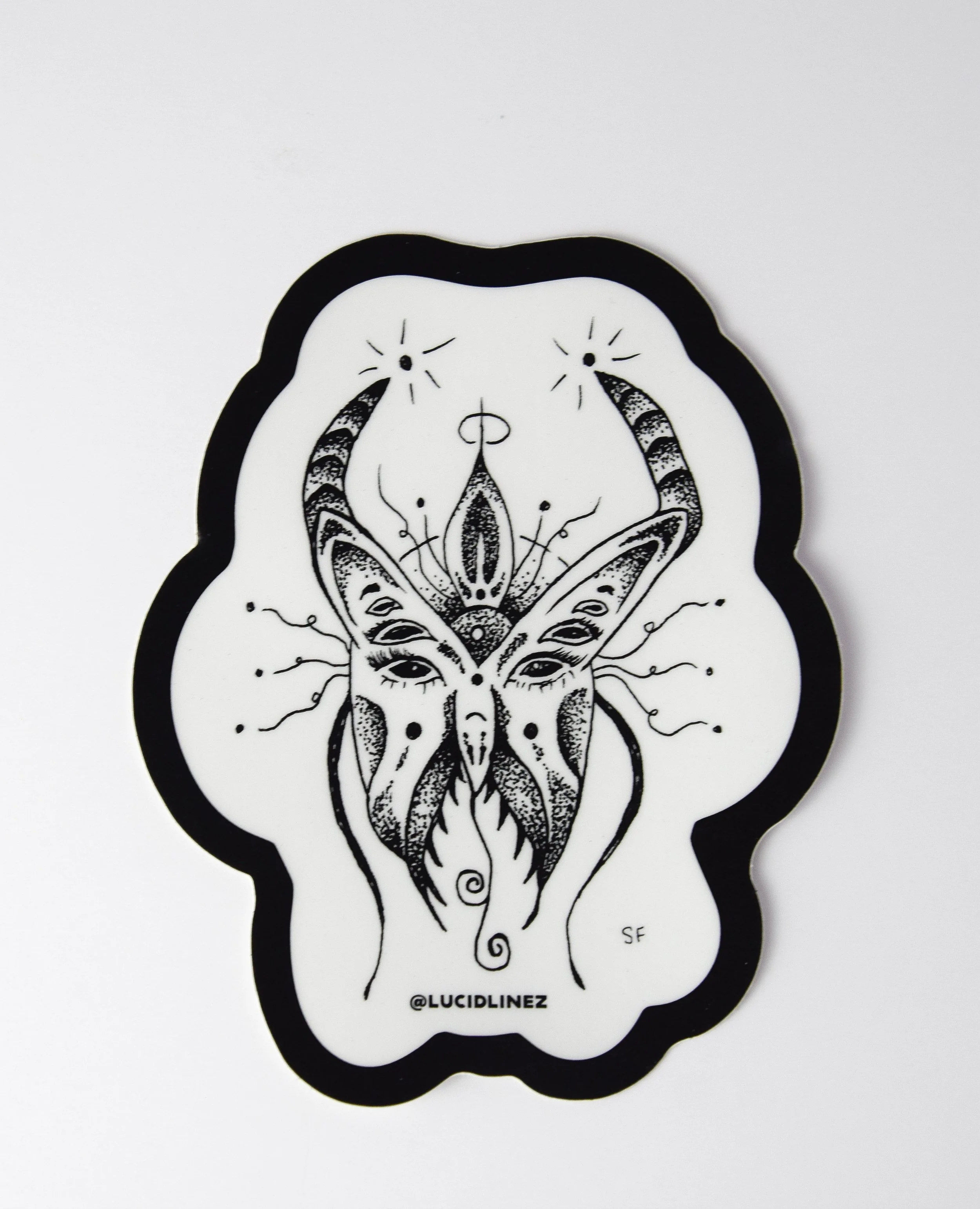 Moth Mask Sticker - Lucid Linez