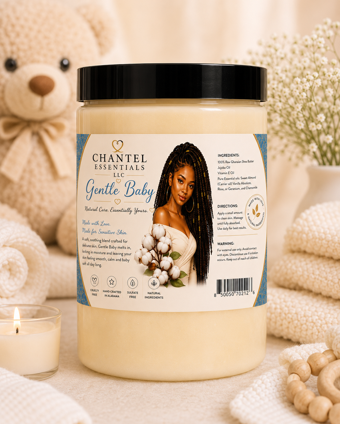 16oz - Gentle Baby Whipped Shea Butter