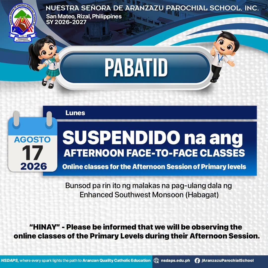 Suspendido na ang klase