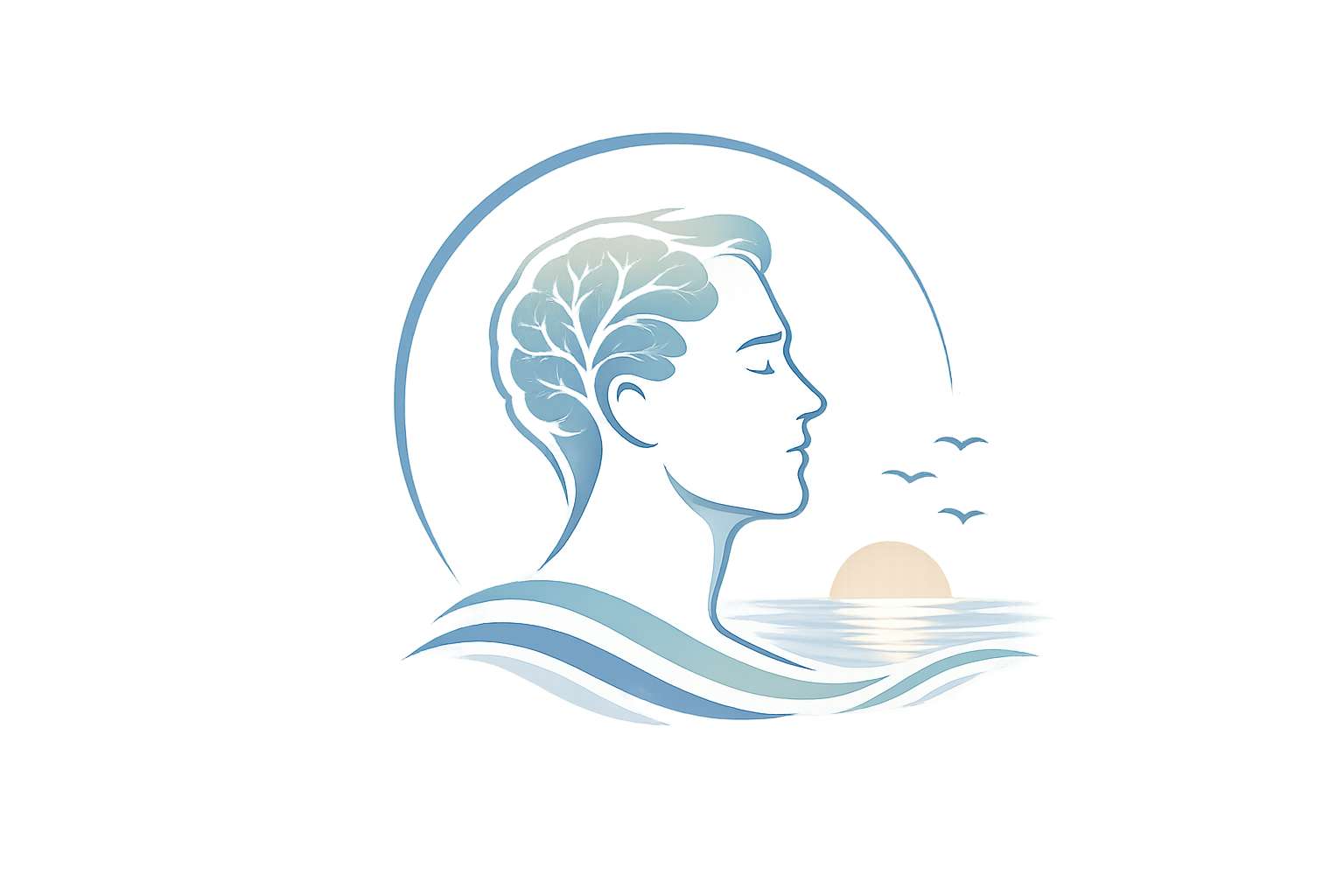 Coastal profile and brain logo for St. Pete Center for Speech & Swallowing