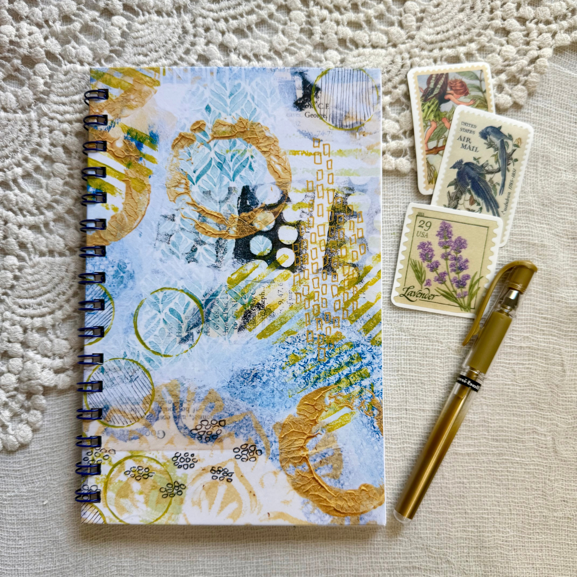 Hand-Crafted Coil Bound Lined Notebook - 5.5 x 8.5''