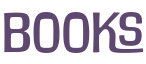 The word 'BOOKS' written in large, bold purple letters.
