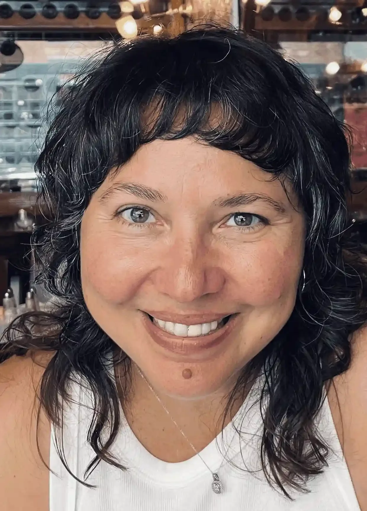 Smiling woman facing the camera