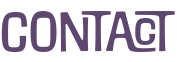 The word 'CONTACT' in purple text on a dark background.