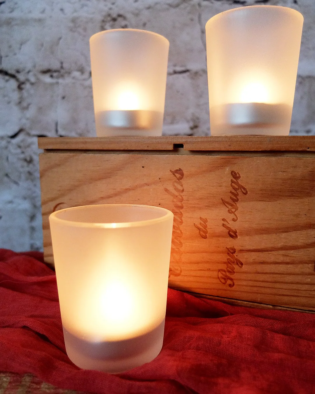 Frosted glass votive