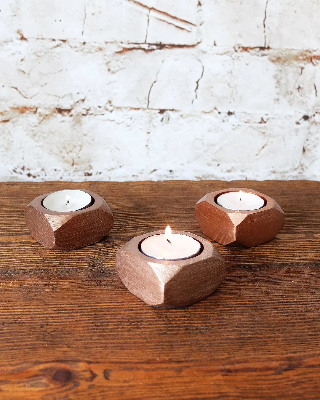 Copper tea light holder