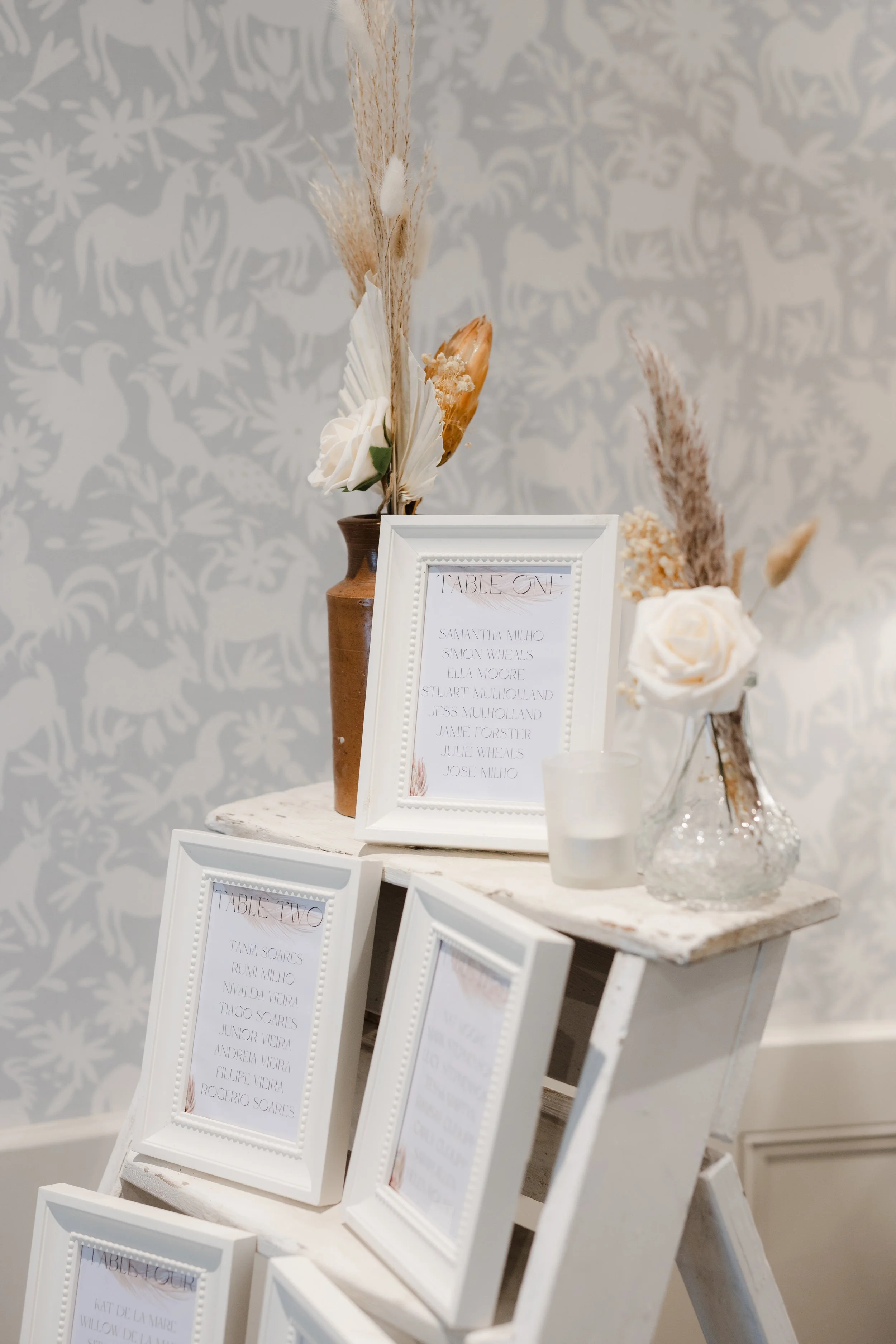 Dried floral & candle grouping