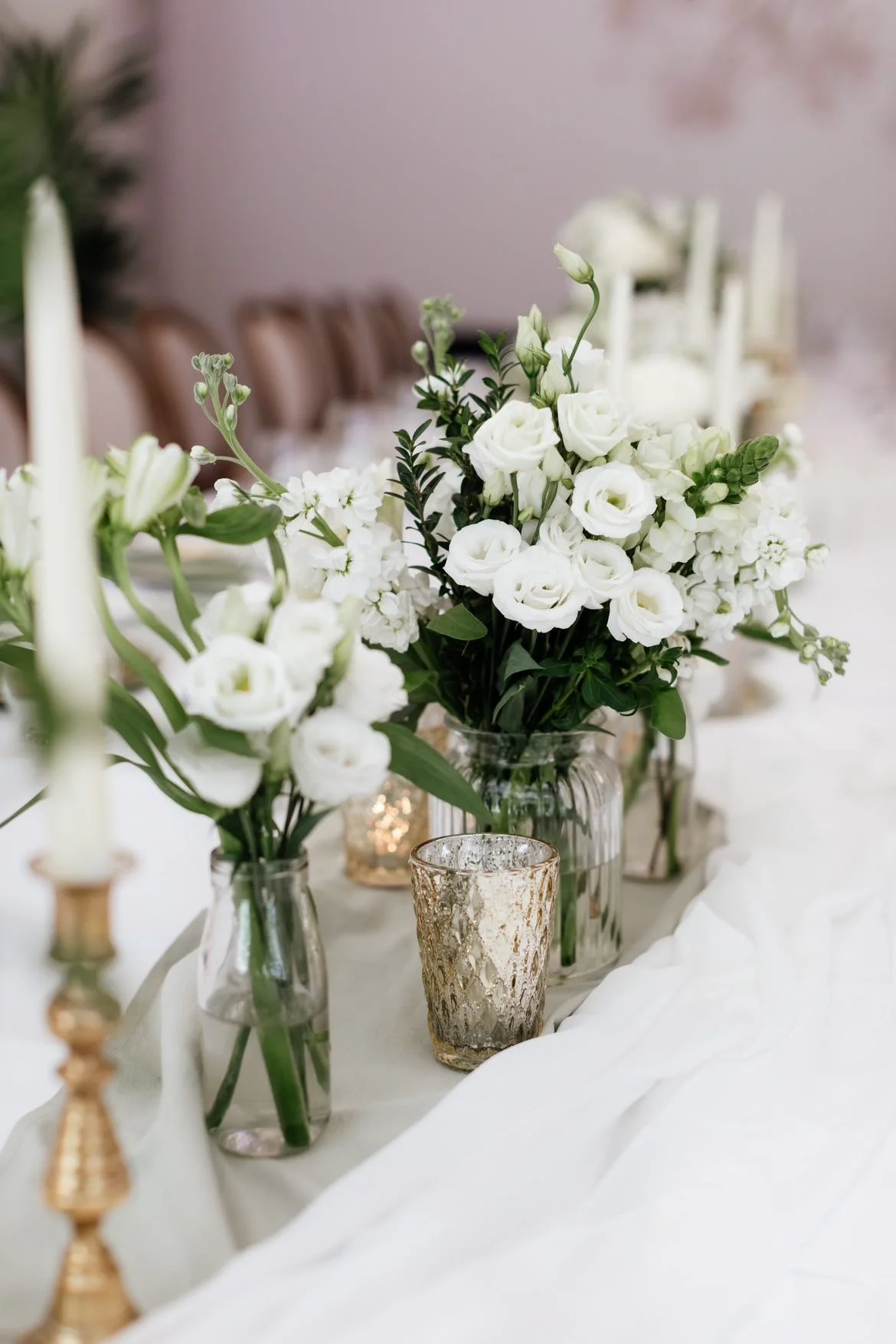 Tall gold votive
