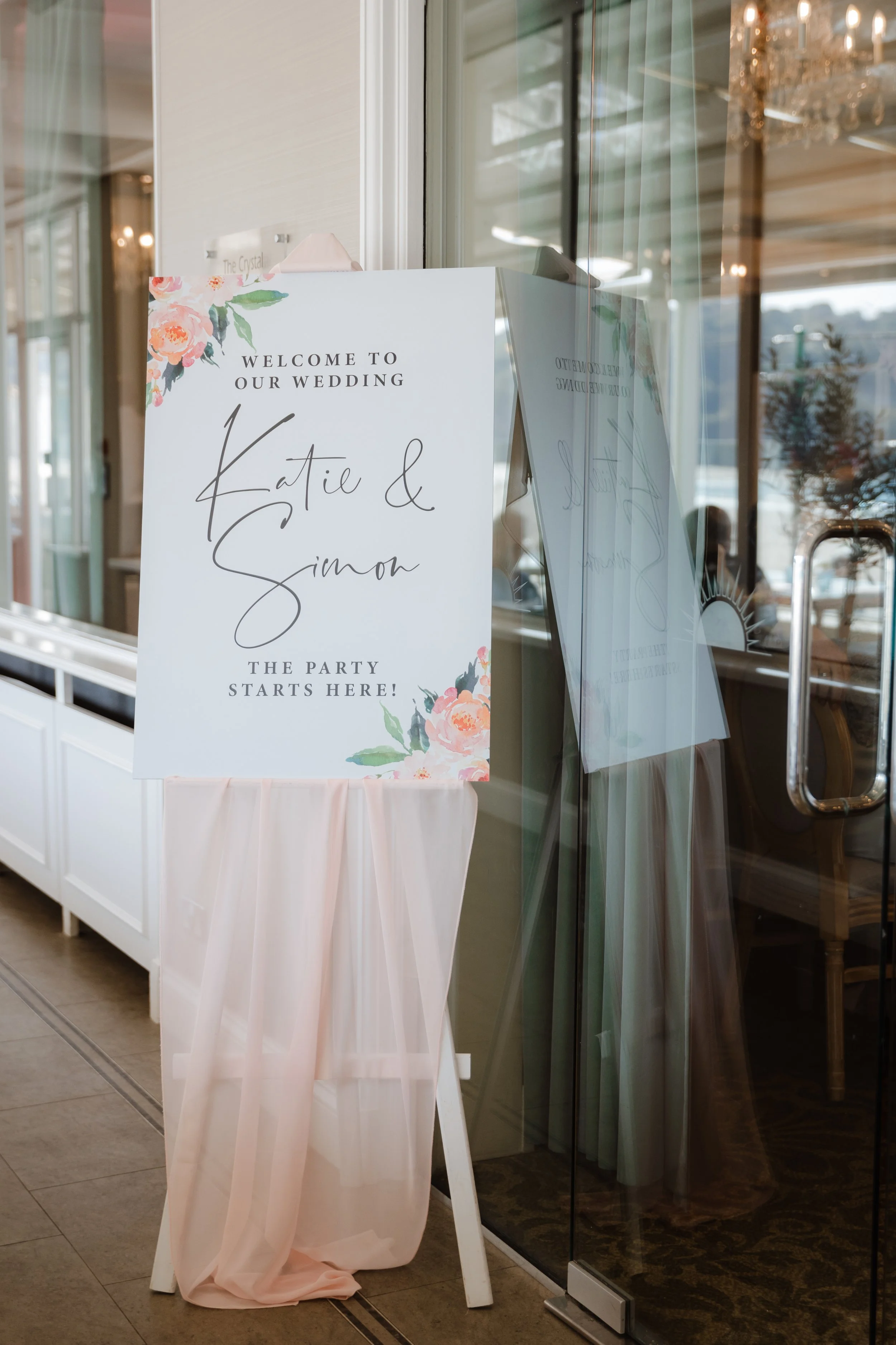 Printed welcome sign