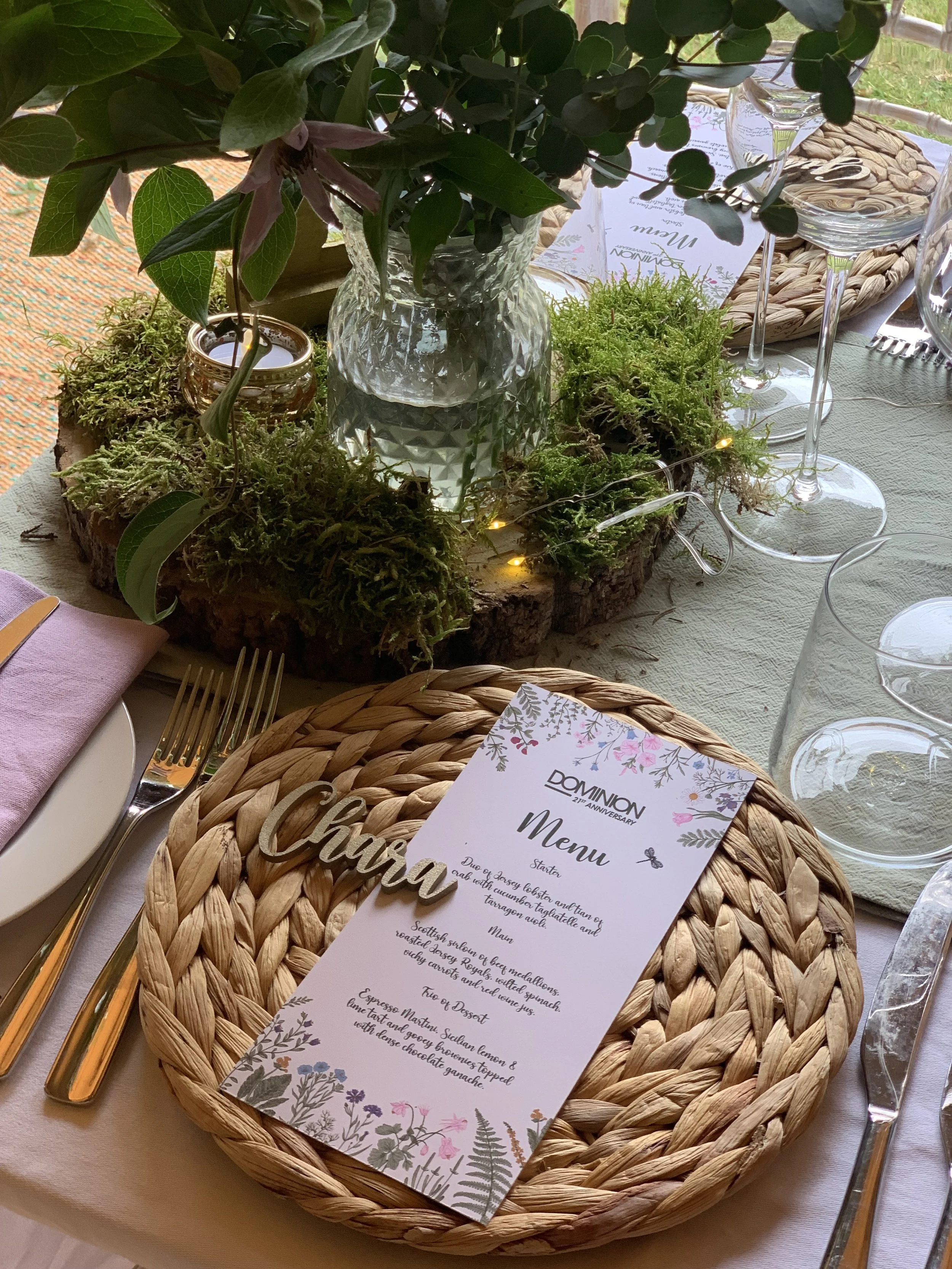 Dinner party decor & florist