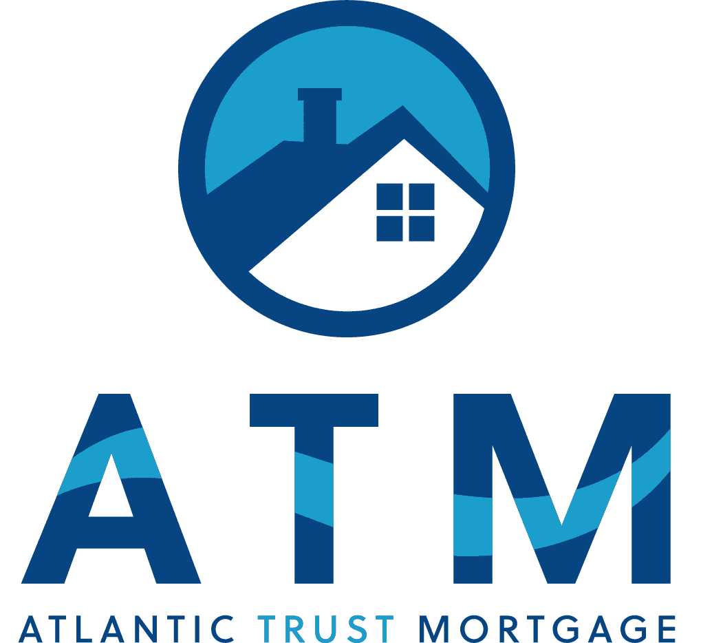 Logo with a circle containing a house and rooftops, and the words "ATM Atlantic Trust Mortgage" below.
