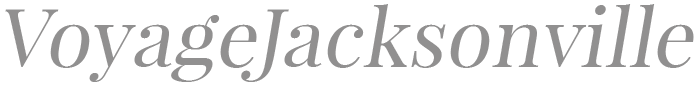 Text reading 'VoyageJacksonville' in stylized font.