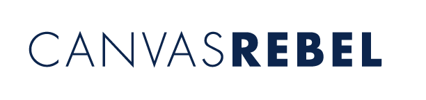 Logo with the words 'CANVAS REBEL' in stylized font.