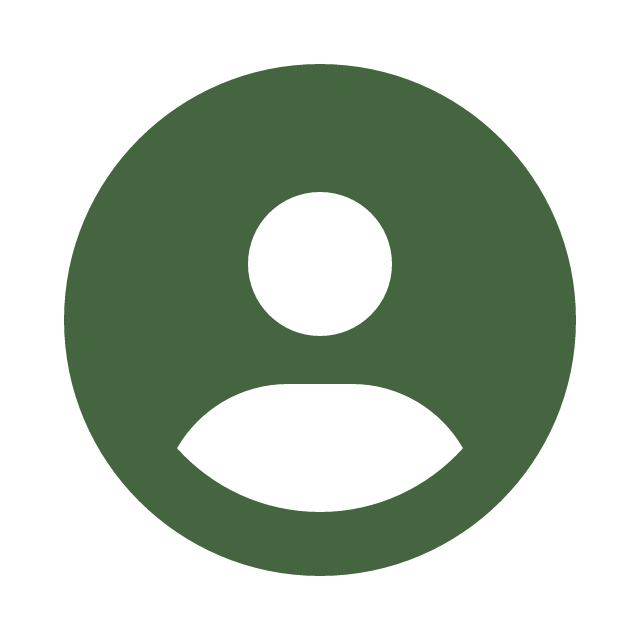 Generic user profile icon with green background, silhouette of a person