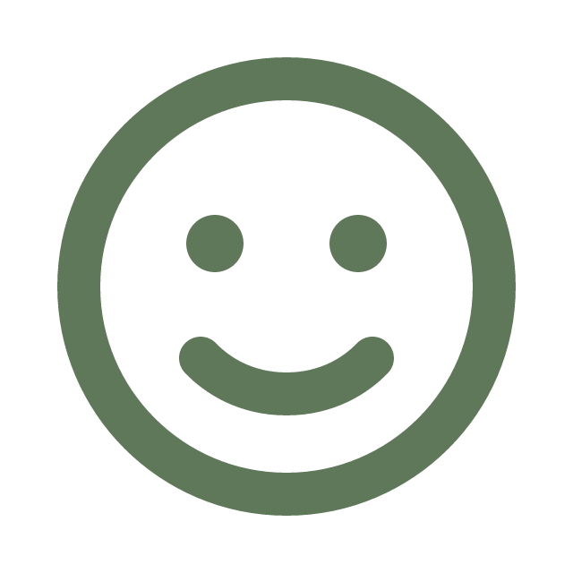 Green smiley face icon on a black background.