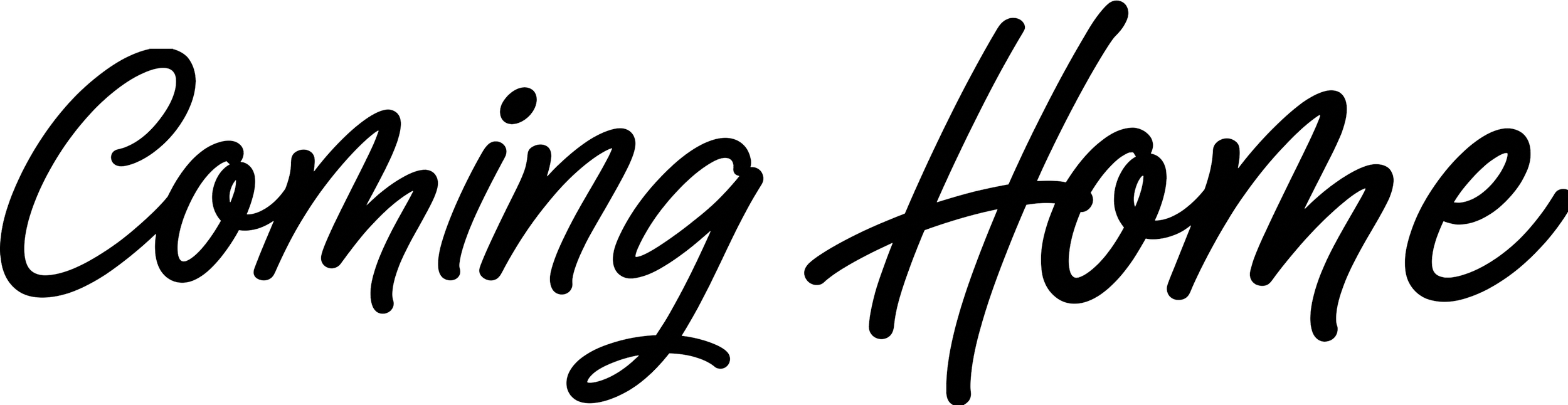 Words 'coming home' written in cursive.