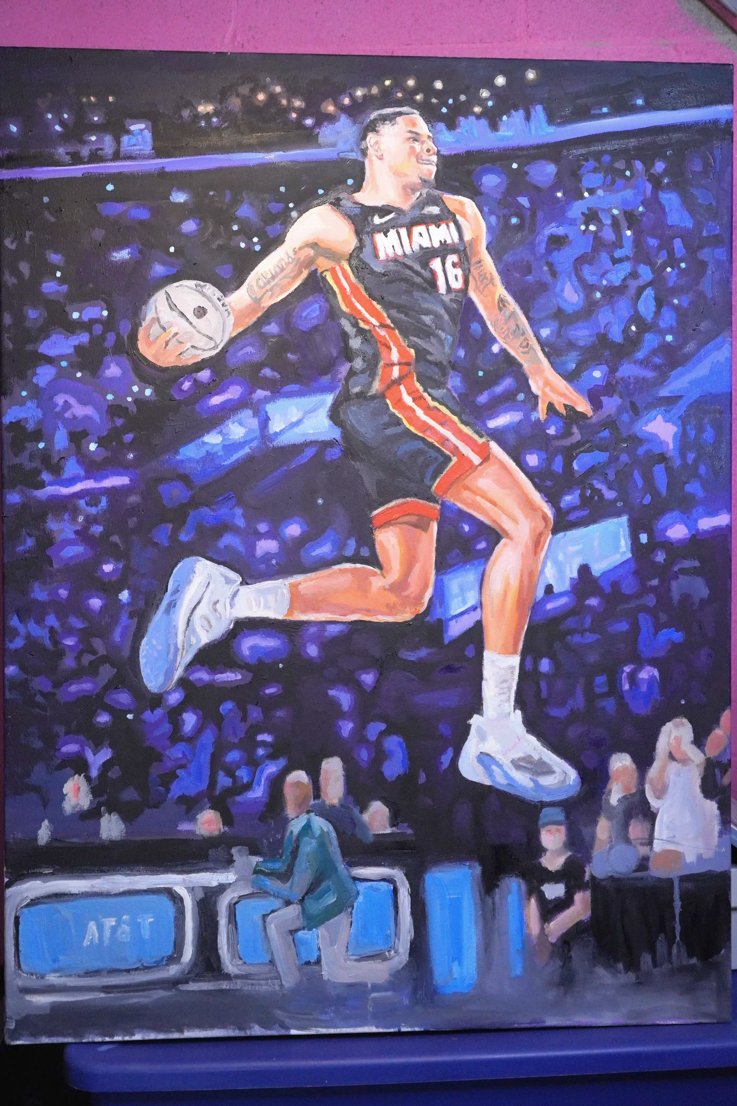 2026 NBA Dunk Contest Winner Keshad Johnson / Oil On Canvas 30"x 40"