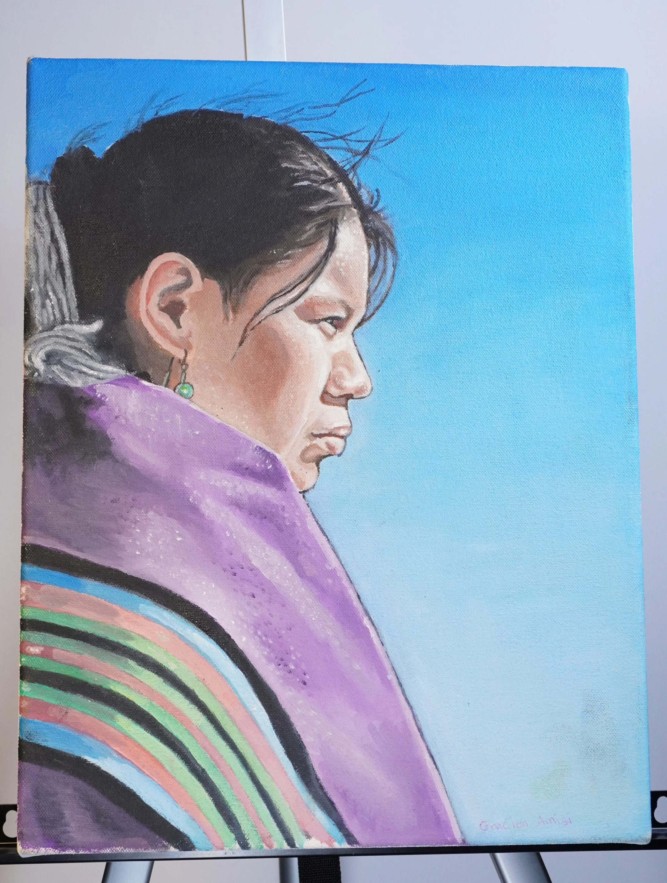 Navajo Woman / Oil On Canvas 12"x16"