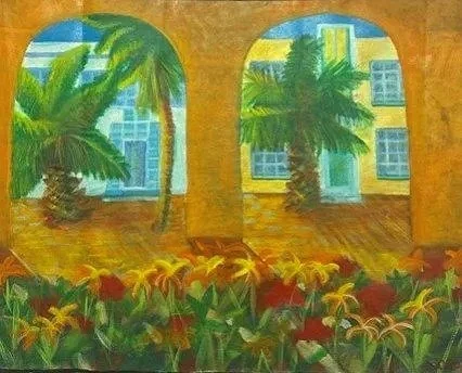 Miami Art Deco, Acrylic, 20 x 24 inches