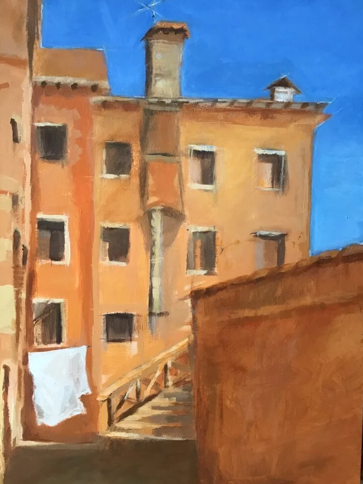 Venice Neighborhood, Acrylic, 18 x 24 inches
