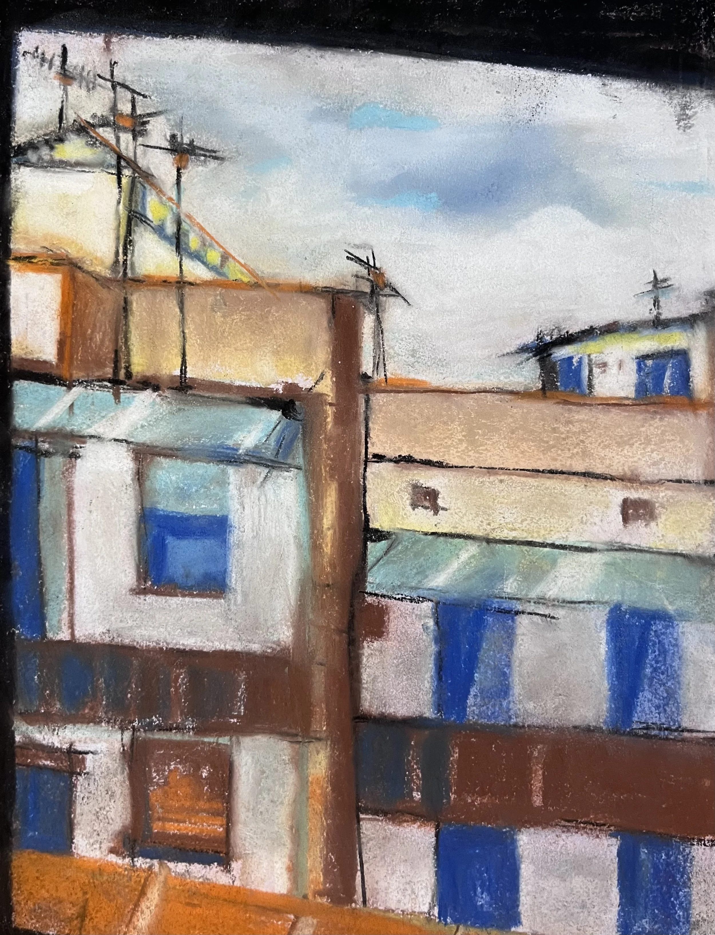 Barcelona View from Window, Acrylic, 11 x 8 1/4 inches