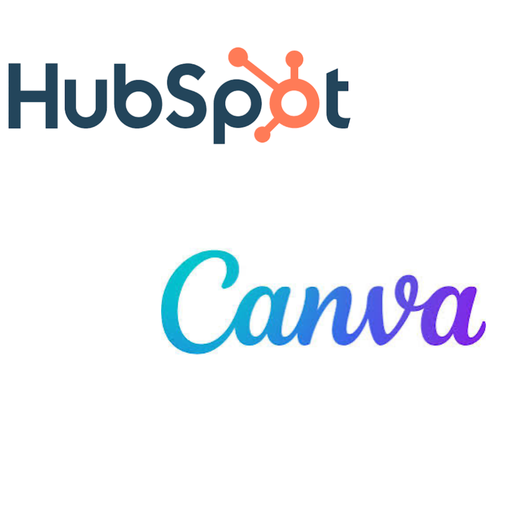 The image displays the logo of HubSpot with a stylized orange network hub icon replacing the letter 'o' in the word.