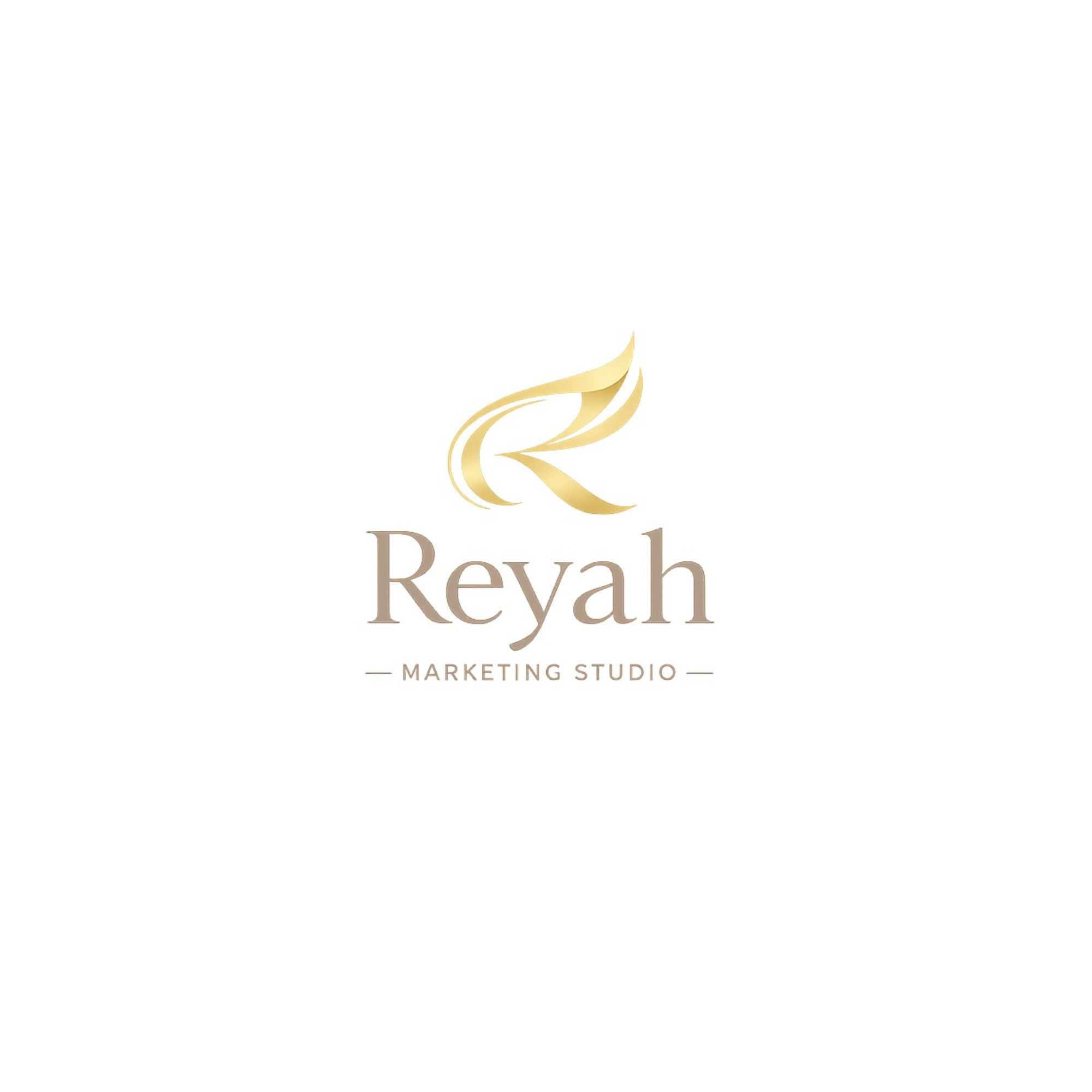 Logo for Revah Marketing Studio featuring a stylized gold and beige flame design with the text "Revah" and "Marketing Studio" below.