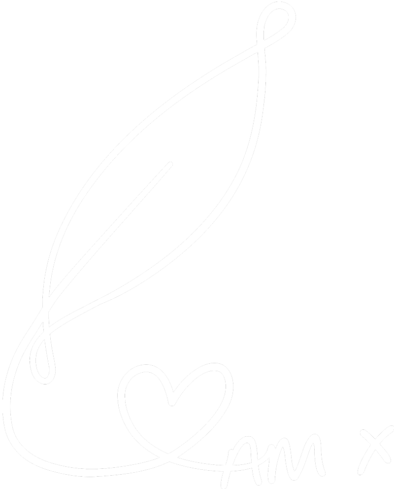 AM signature with a quill and a heart