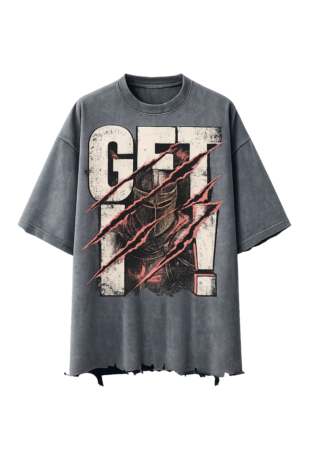 Knight Mode Snow Wash Raw-Hem Boxy T-shirt