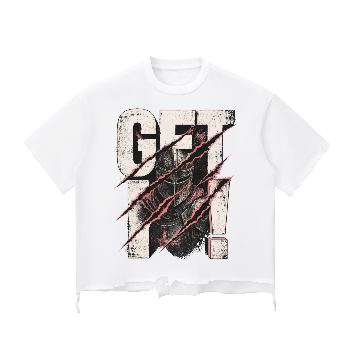 Knight Mode Snow Wash Raw-Hem Boxy T-shirt