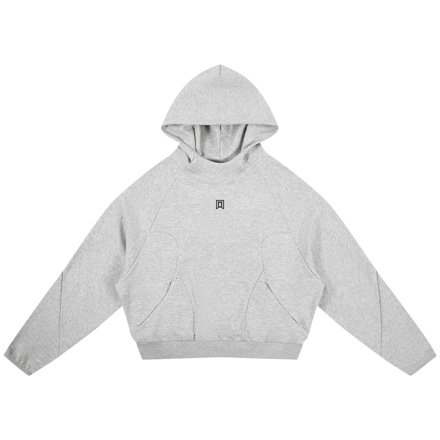 Geeet IT! Men's Curved Panel Raglan Hoodie (Heat Preservation Fabric)