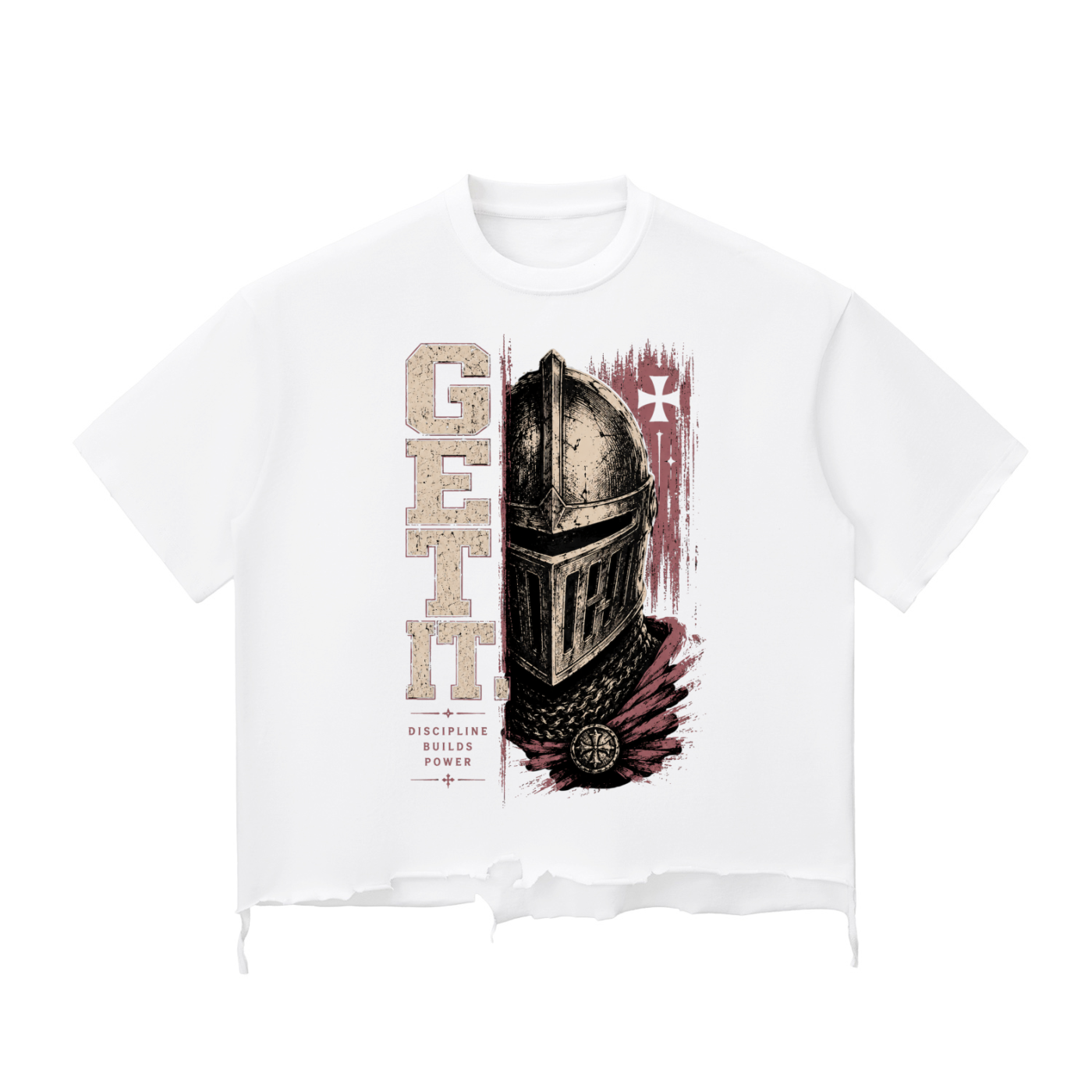Knight Mode Snow Wash Raw-Hem Boxy T-shirt 2