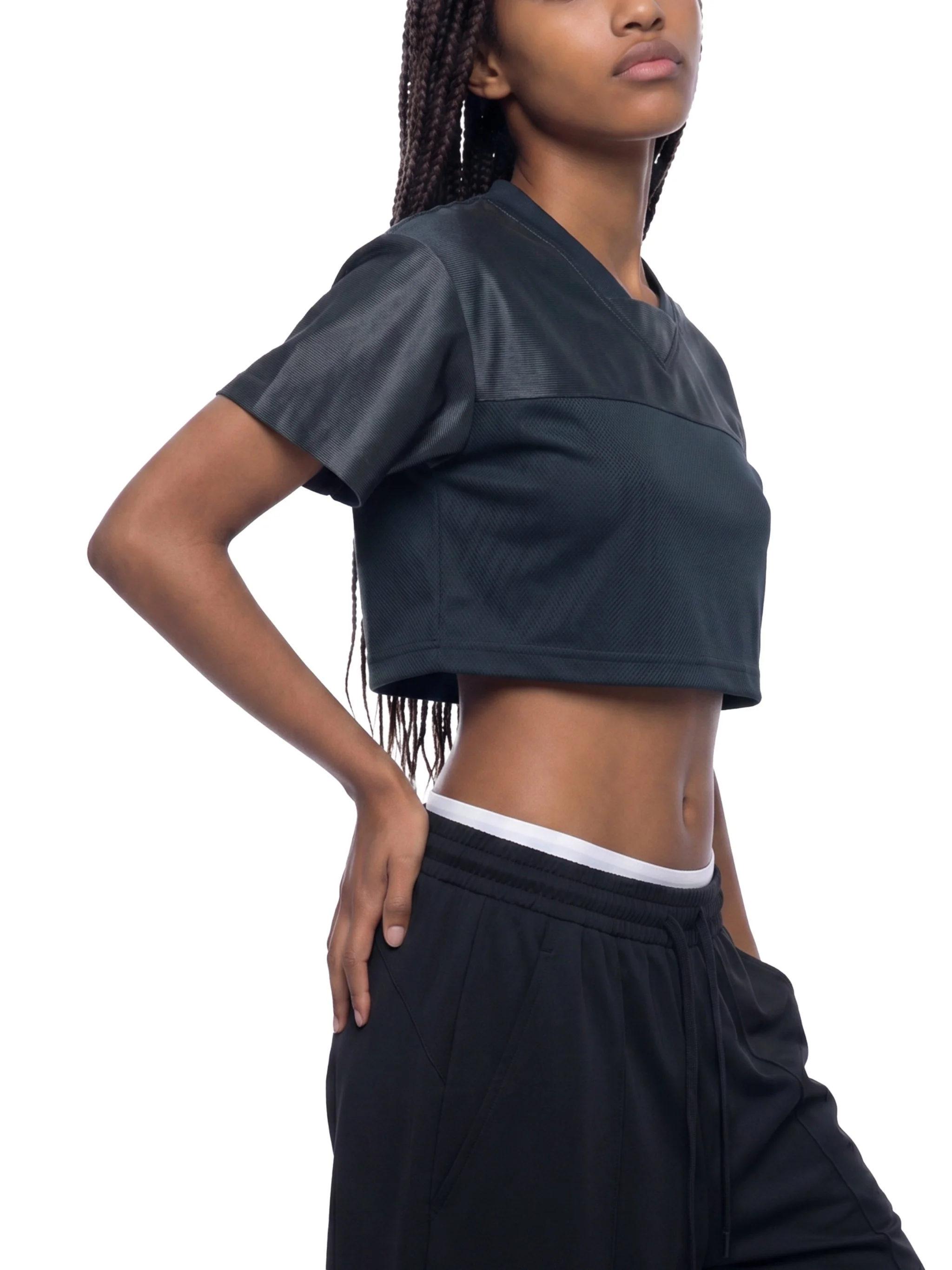 Women’s Cropped Paneled V-Neck Jersey
