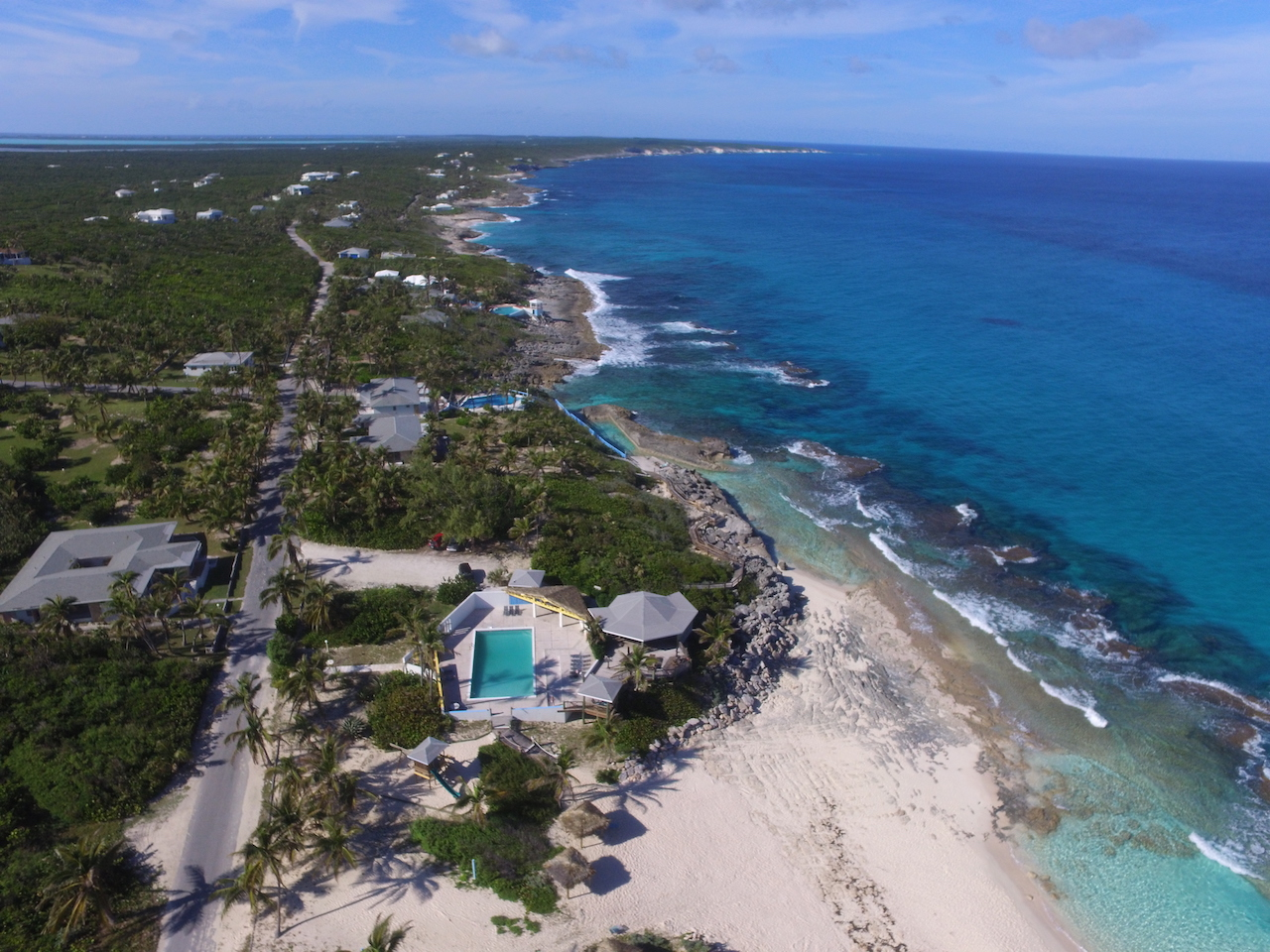 Bird's eye view of Atlantic coastline in Stella Maris