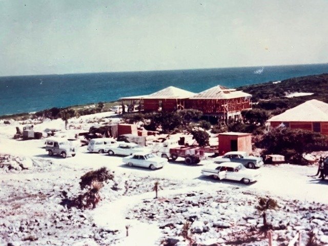 Old image of estate being built in the early days