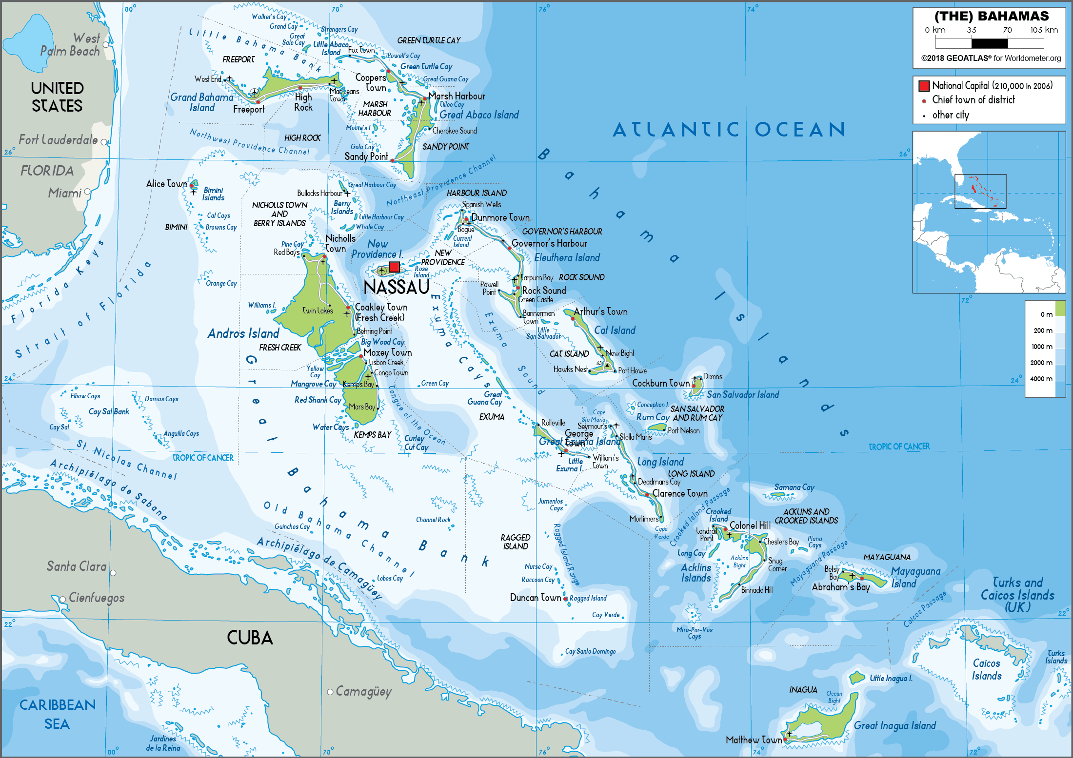 Map of The Bahamas