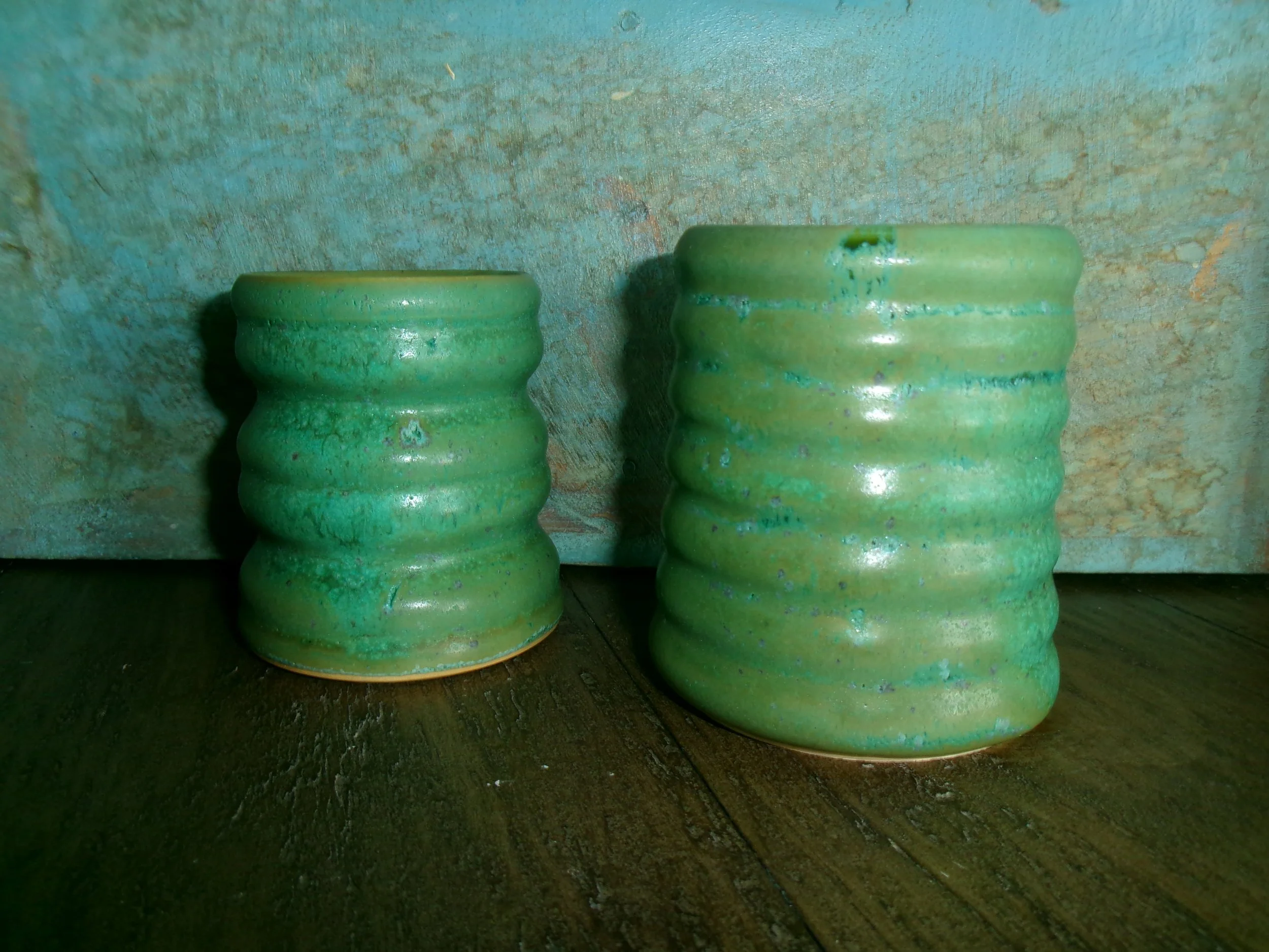 Green Ribbed Cup